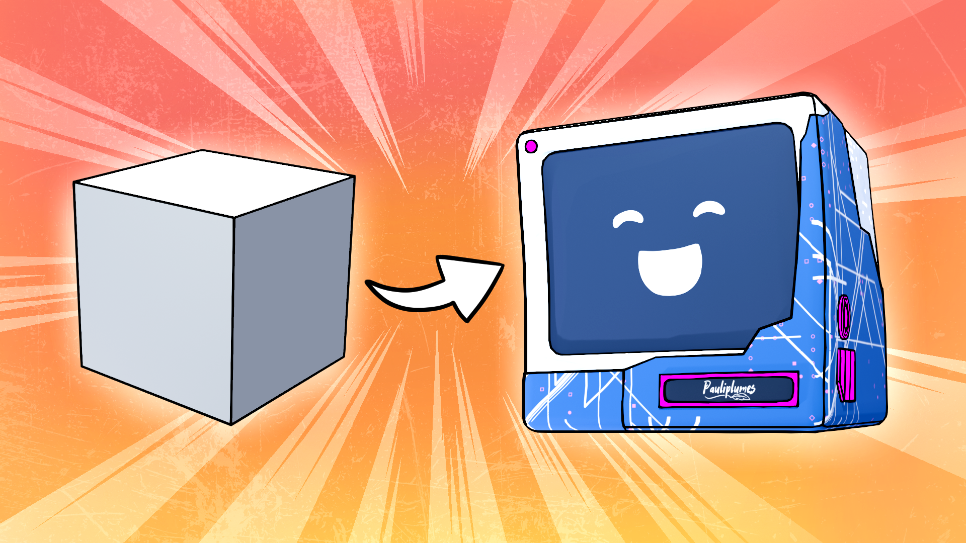 illustration cubtuber cube blender 3d